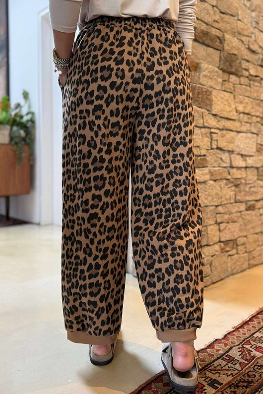 The Scamp Leopard Demi Bloom Pant Camel